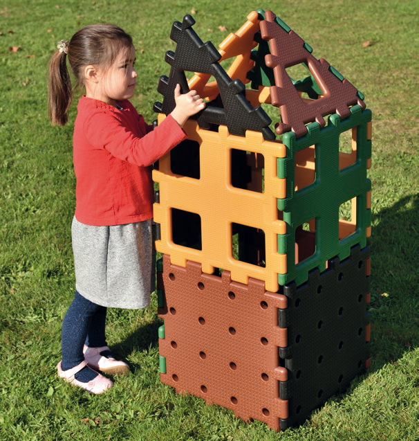 XL Polydron Naturfarben Set 1, 12 Teile, ab 2 Jahre