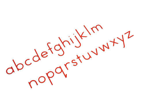 Bewegliches Alphabet, klein, Druckschrift rot, ab 6 Jahre