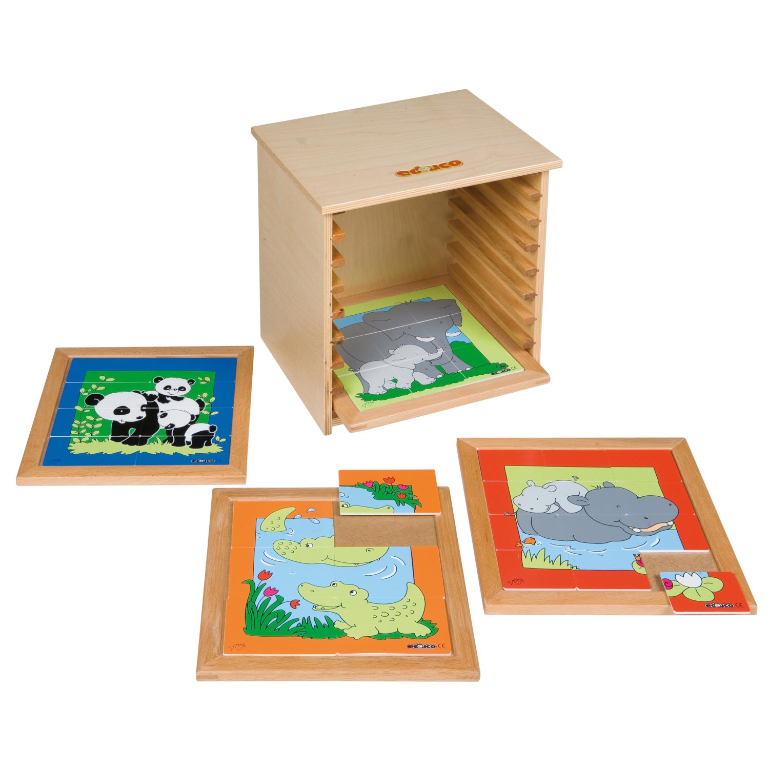 Puzzlekiste für Educo-Lagenpuzzle / Wachstumspuzzle