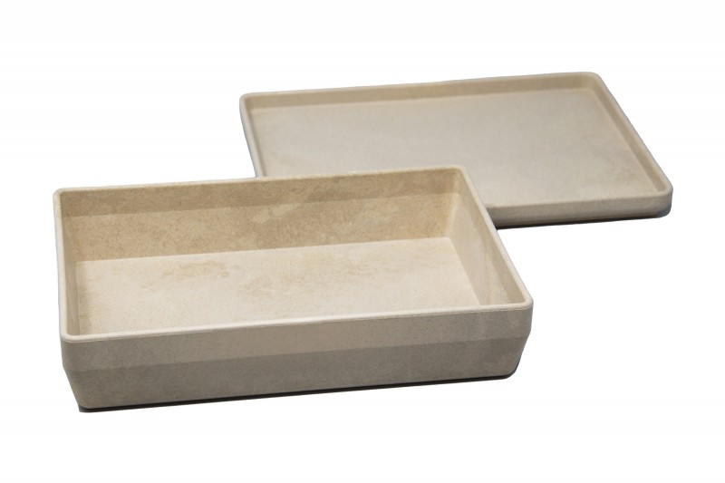 RE-Wood® Box mit Deckel 25 x 18 x 6 cm - 1,5 l, naturfarben