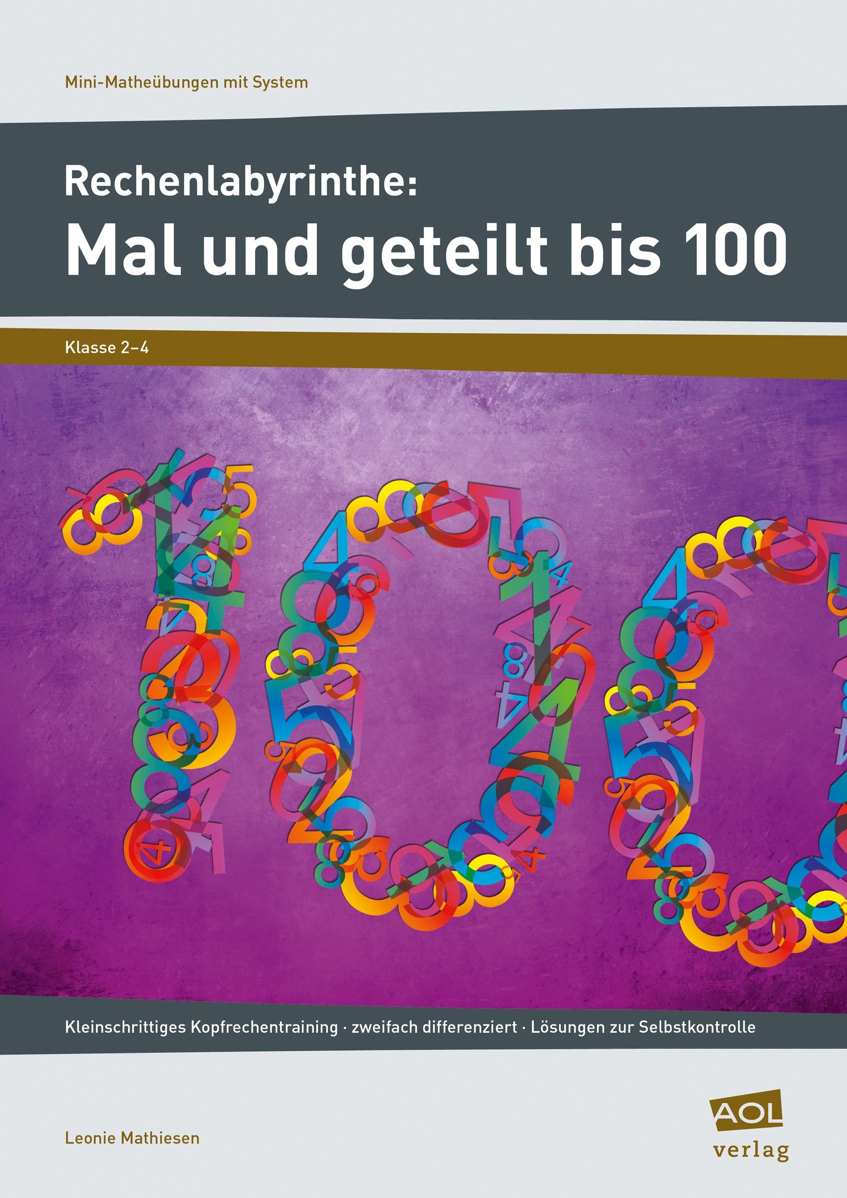 Rechenlabyrinthe: Mal und geteilt bis 100, Heft, 2.-4. Klasse