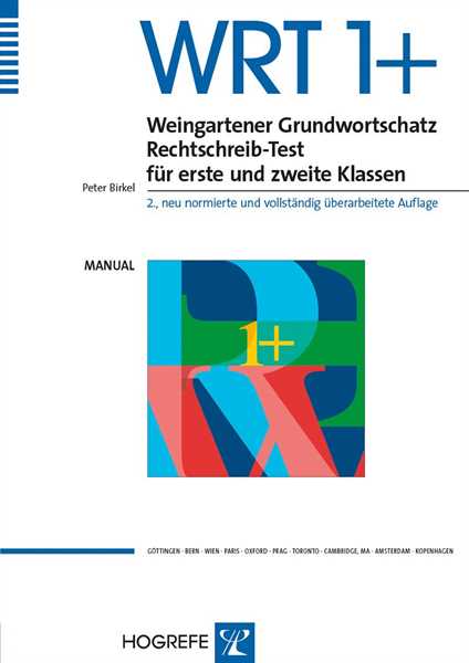 WRT 1+ Weingartener Grundwortschatz Rechtschreib-Test, 1.-2. Klasse