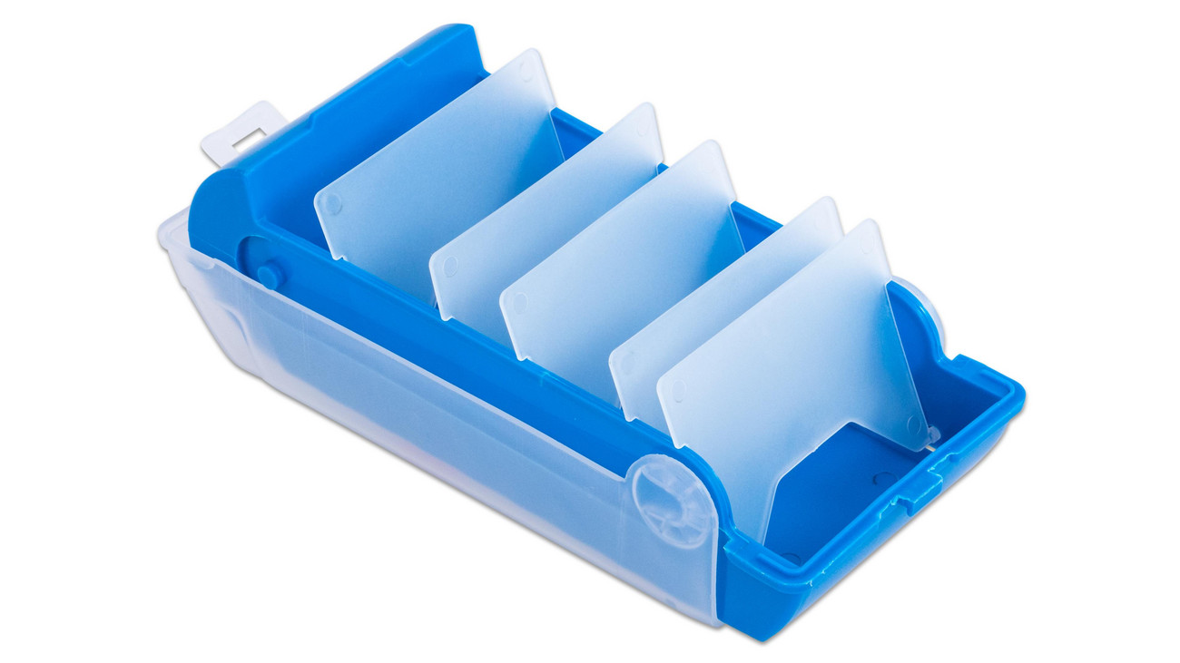 Lernbox blau, 5 variable Fächer