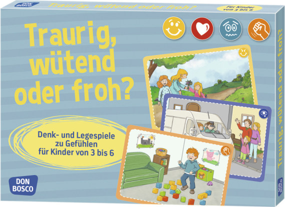 Traurig, wütend oder froh? Karten, 3 bis 6 Jahre