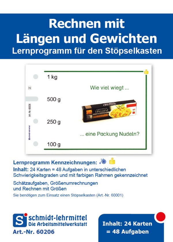Stöpselkarten 'Längen und Gewichte'