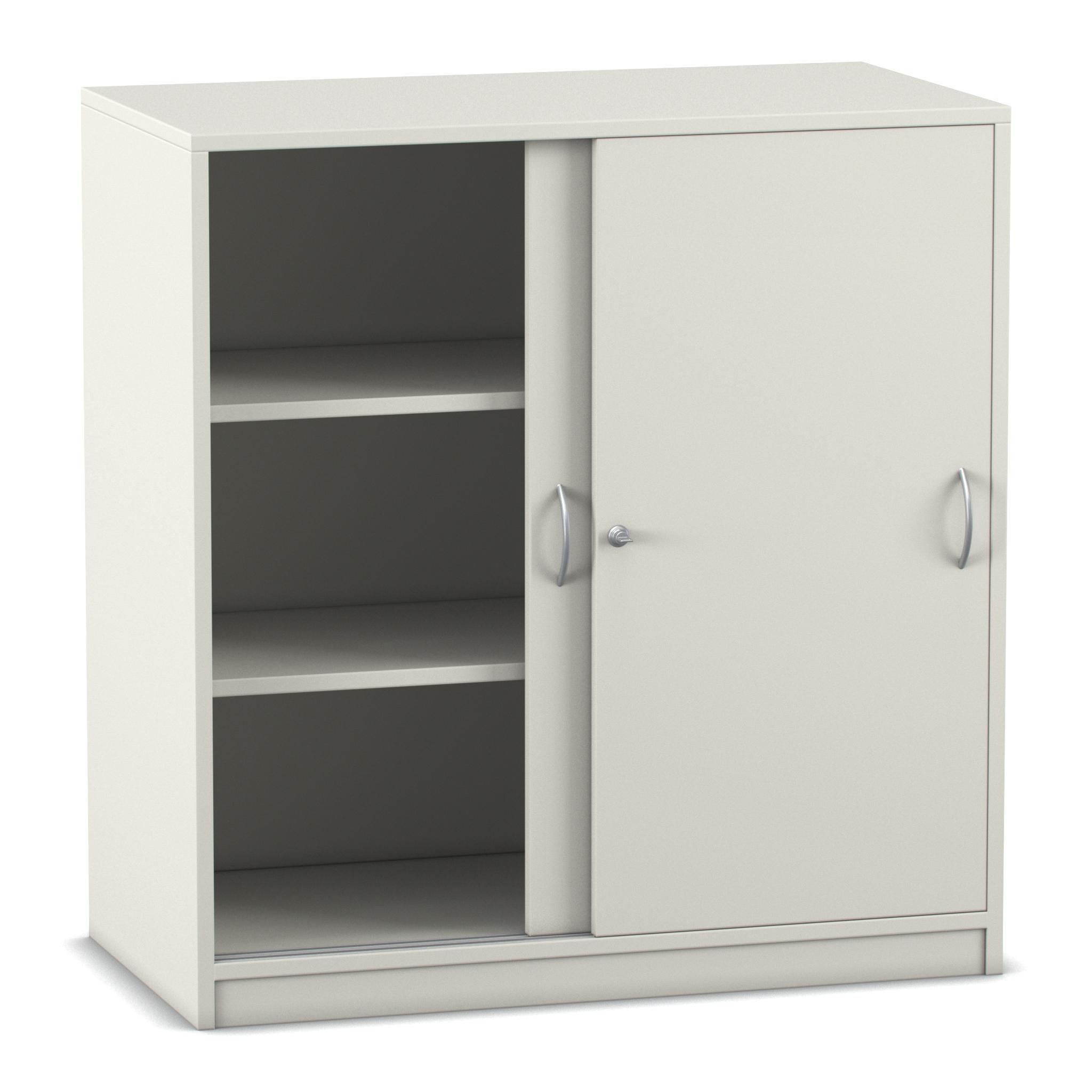 Flexeo® Schiebetürenschrank weiß, mit 3 Fächern, 99,1 x 94,4 x 38 cm