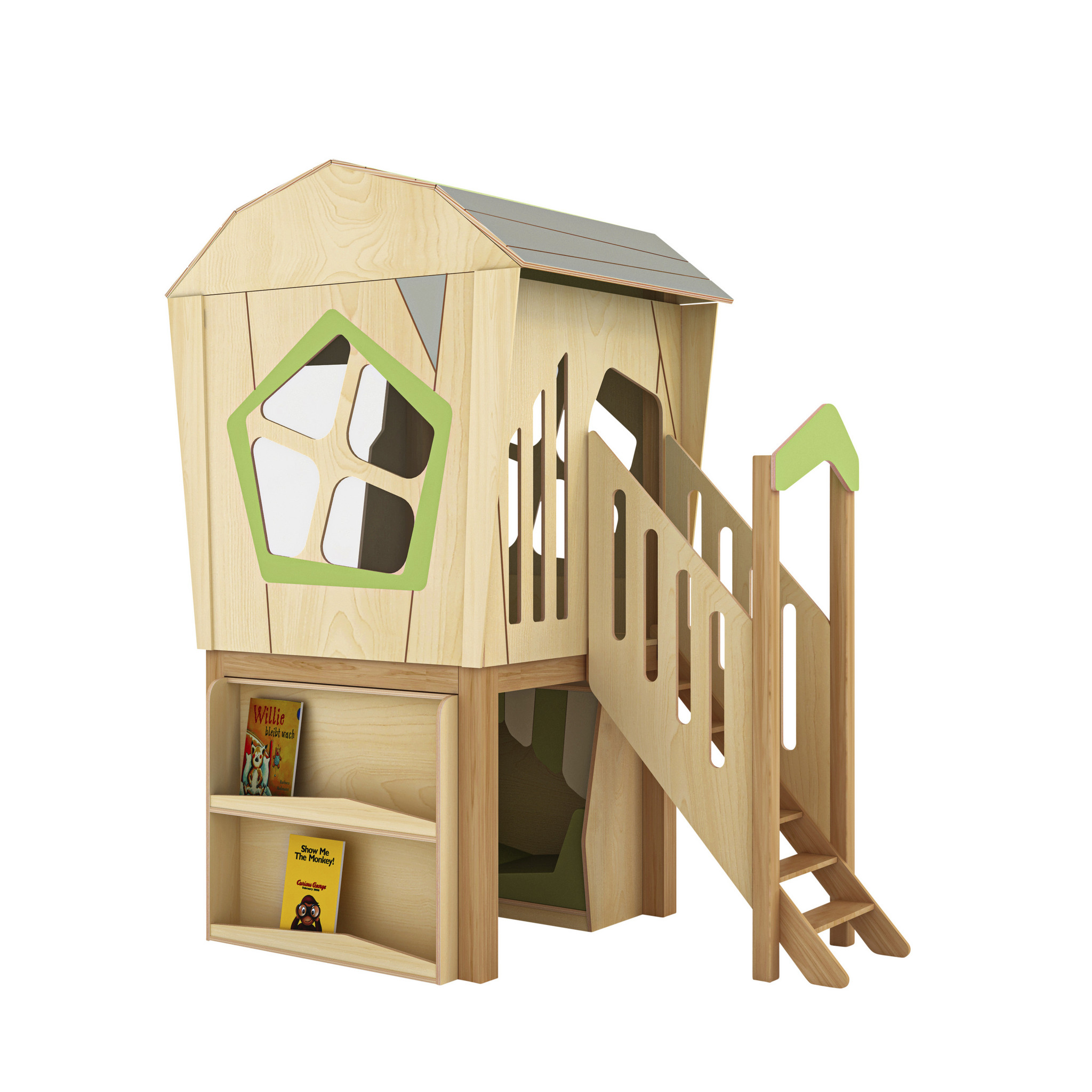 Indoor-Baumhaus "Owlaf" mit Kuschelhöhle, Holz, 226x116x229 cm