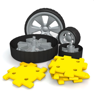 Giant Polydron Räder und Quadrate 8 Teile