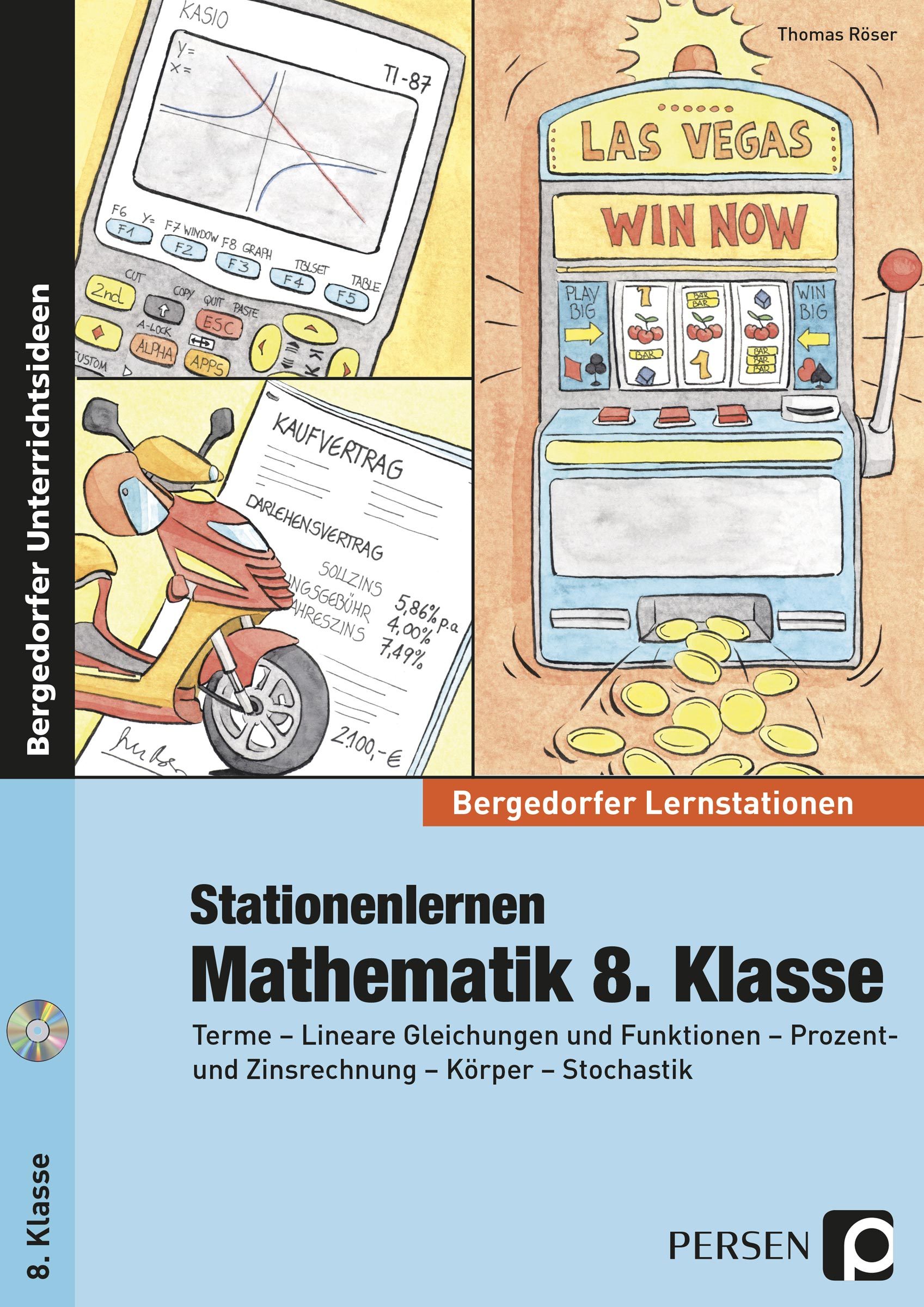 Stationenlernen Mathematik, Buch inkl. CD, 8. Klasse
