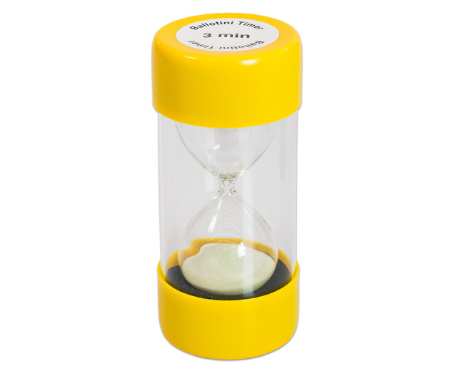 Große Sanduhr 3 min, Höhe 16 cm