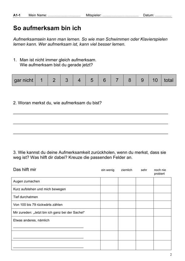 Aufmerksamkeitstraining - Praxisbuch, 4-12 Jahre
