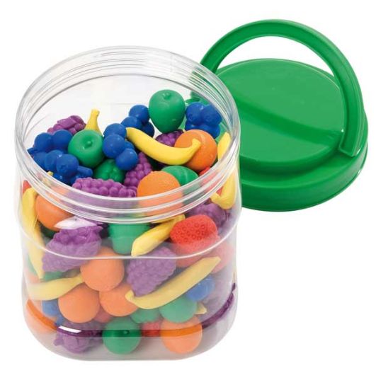 Rechen-Früchte bunt gemischt, Mathe-Spielmaterial,