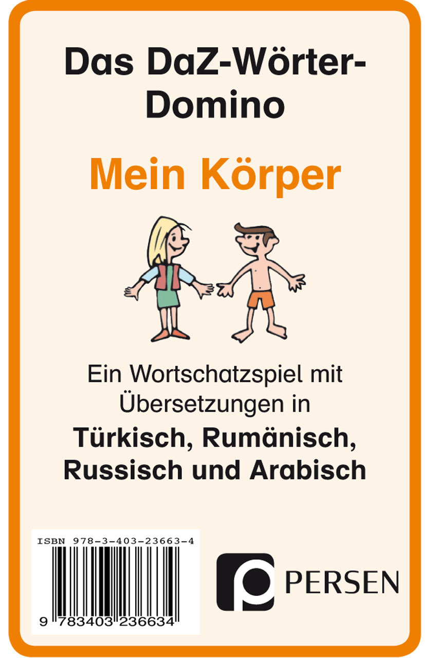 Das DaZ-Wörter-Domino: Mein Körper, Kartenspiel, 1.-4. Klasse