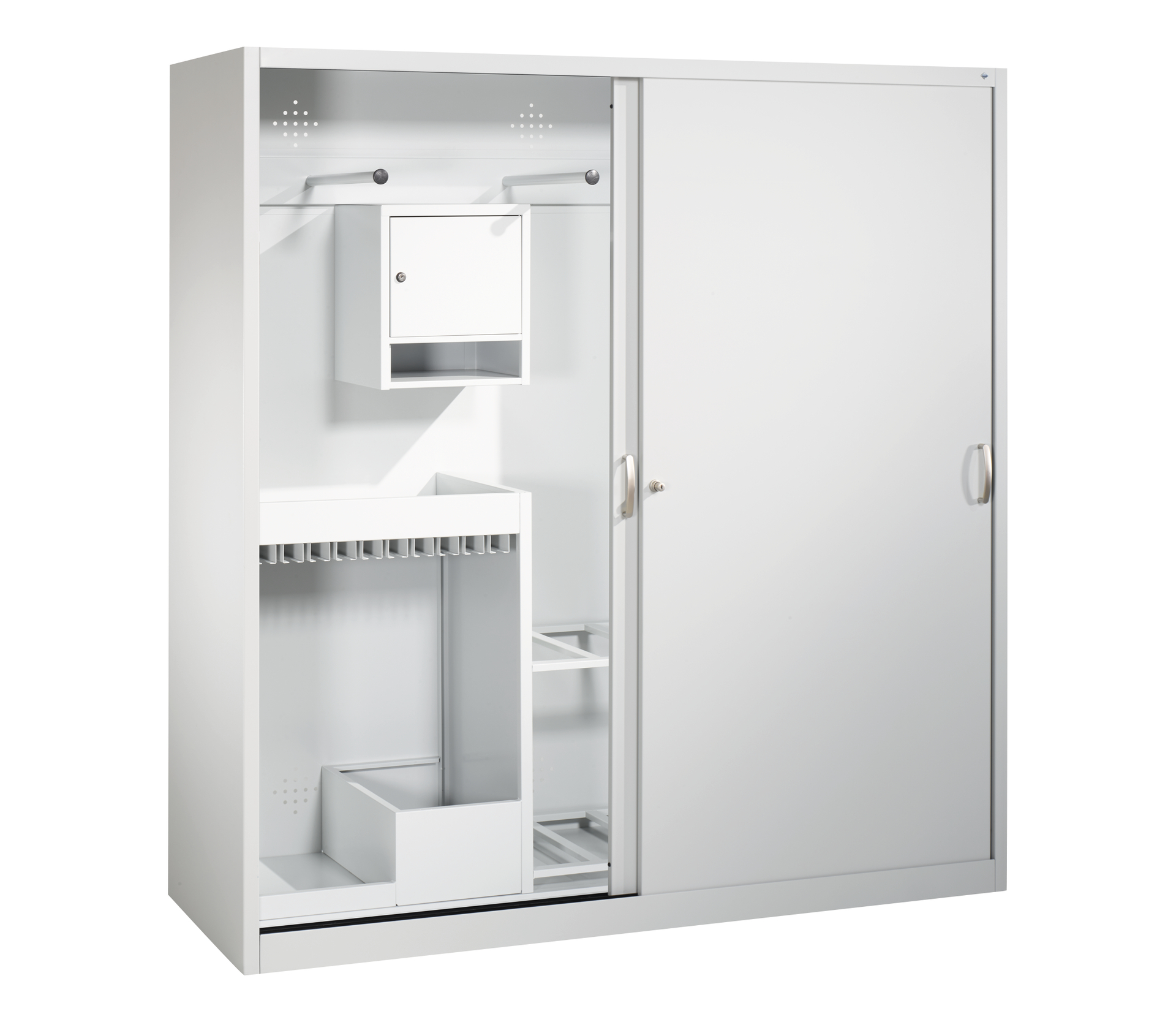 C+P Sportgeräteschrank, 1950x1900x600mm, Korpus RAL 7035 Lichtgrau, Front RAL 7035 Lichtgrau