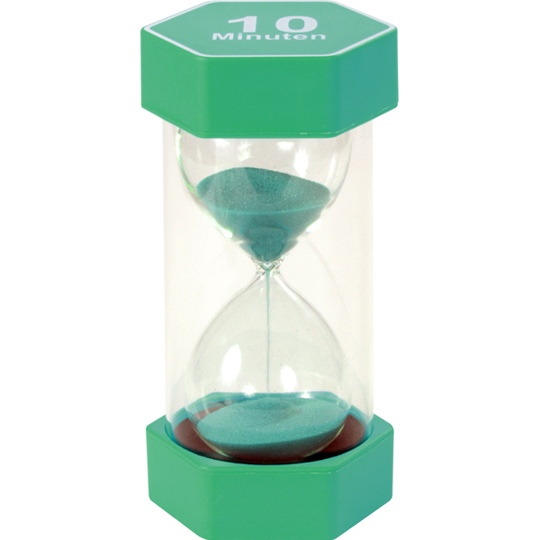 Mega Sanduhr 10 Minuten grün, 16 cm hoch