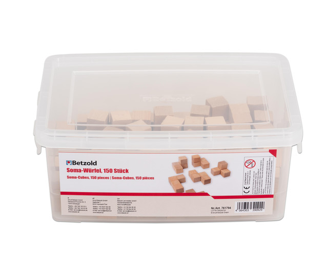 Holzwürfel, natur, 150 Stück, in Stapelbox, 3-13 Jahre