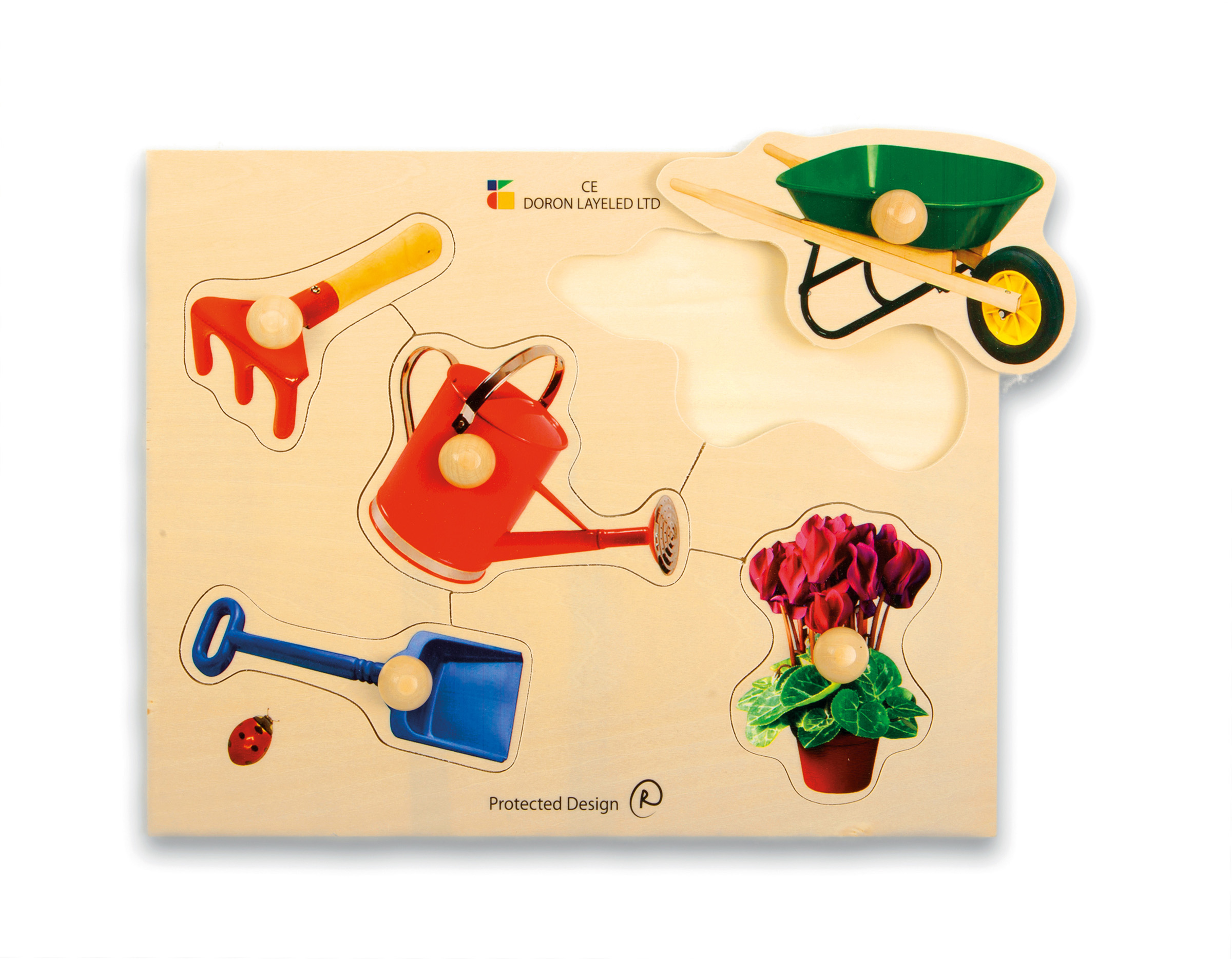 Holz-Puzzle Garten mit großen Griffen, ab 3 Jahre