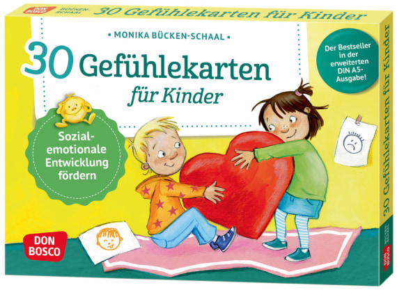 30 Gefühlekarten für Kinder, Kartensatz DIN A5, 4-8 Jahre