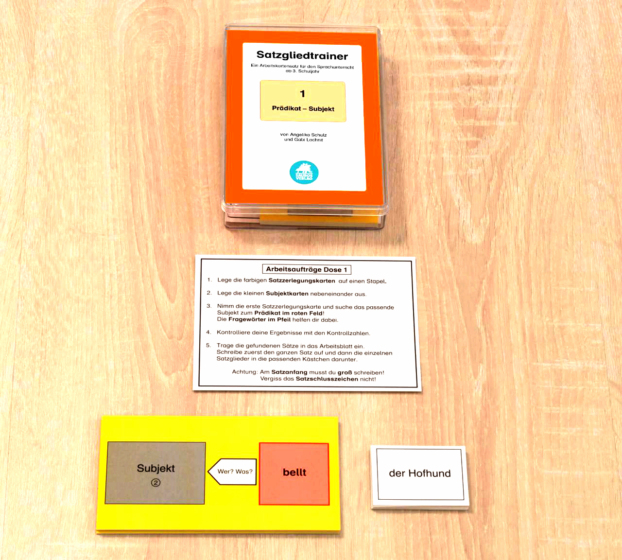 Satzgliedtrainer, Lernmaterial (3 Dosen), ab 3. Klasse