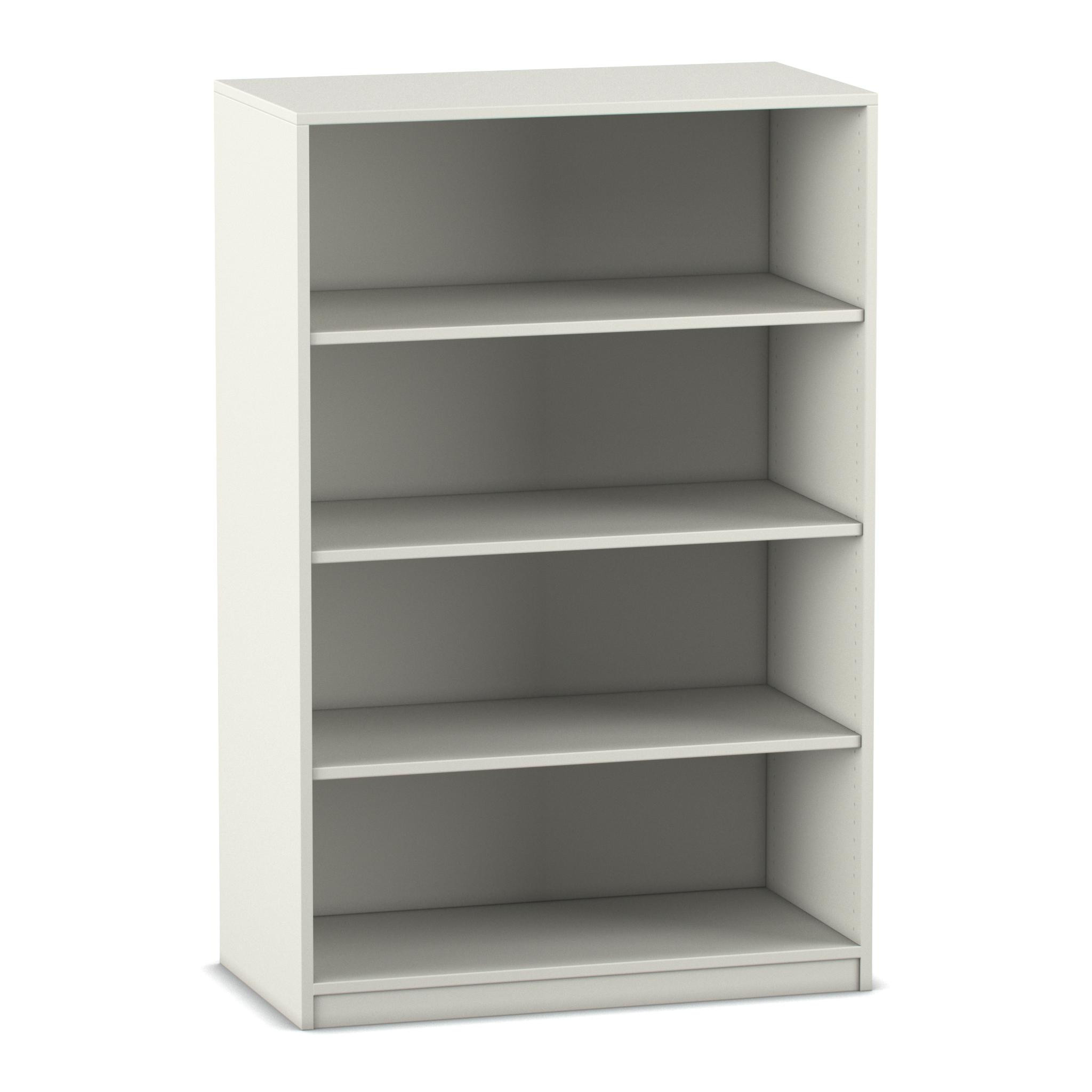 Flexeo® Regal, Dekor weiß, 4 Fächer, HxBxT 143,9x94,4x48 cm, Sockel