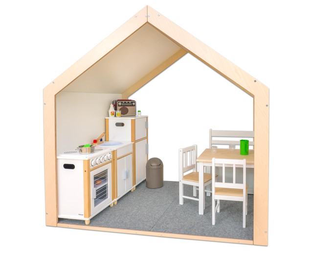 Educasa Spielhaus XXL weiß mit Tretford-Teppich, 1-7 Jahre