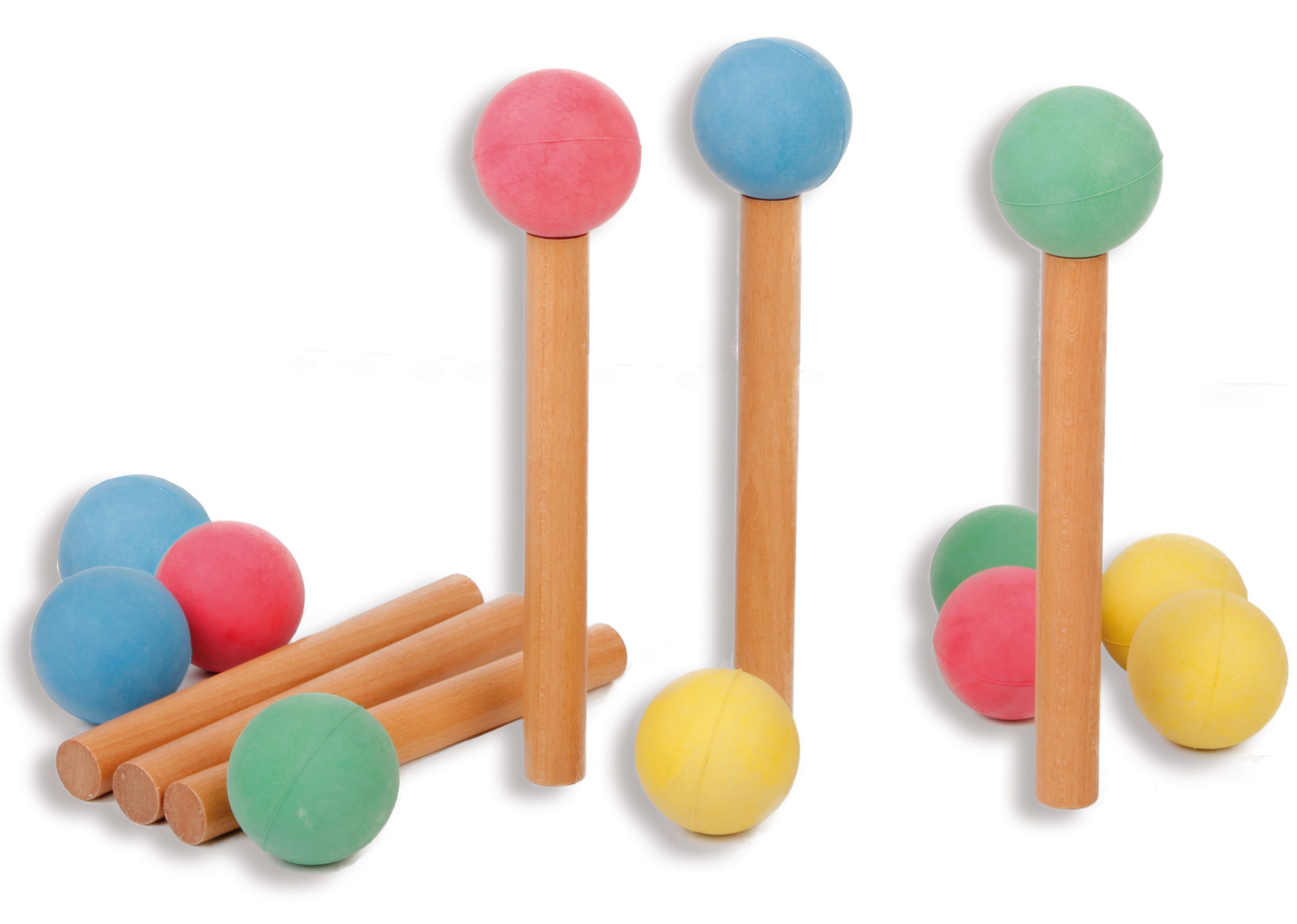 Moosgummi-Wurfbälle 12er Set, farb.sort.