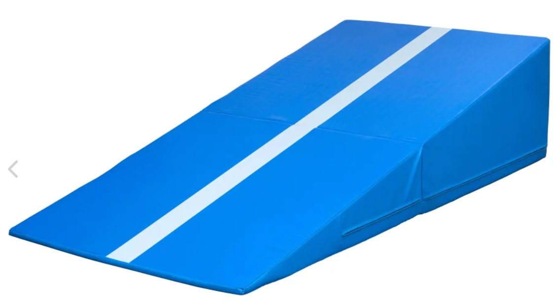 Bänfer Keilmatte aus Weichschaum, 200 x 100 x 50 cm, klappbar, blau, mit Bezug