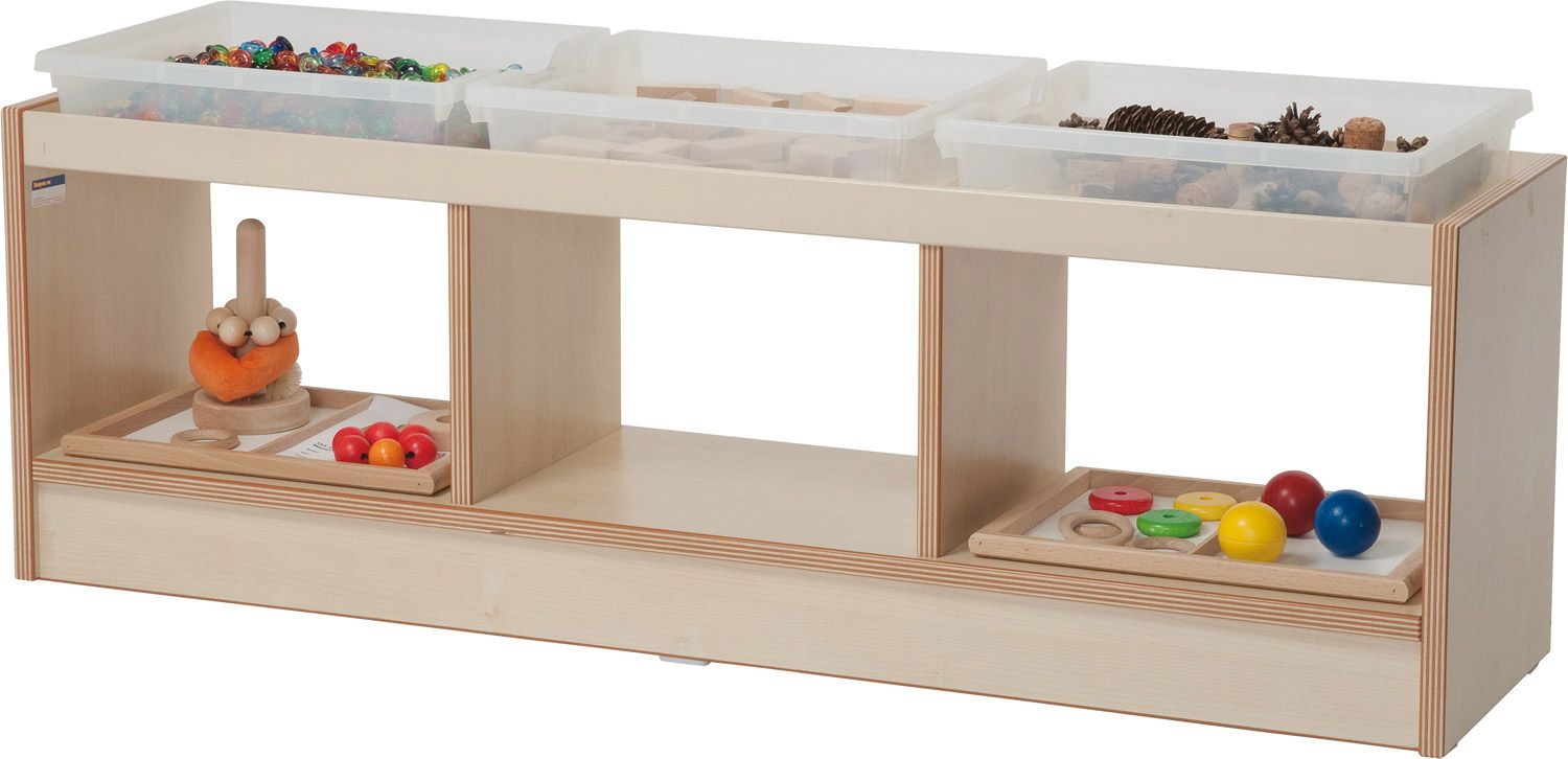 Krippenregal Ahorn Dekor, BxTxH: 120x30x38 cm