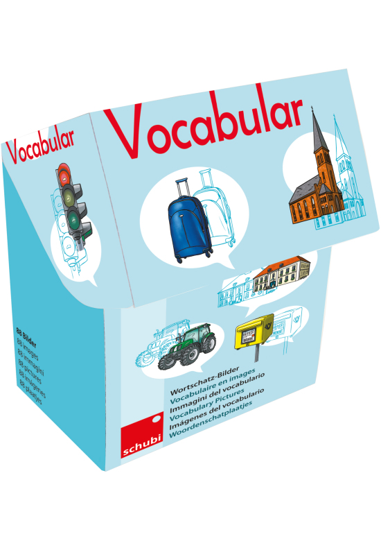 Vocabular Wortschatz-Bilder - Fahrzeuge, Verkehr, Gebäude, Bilderbox, 3-99 Jahre