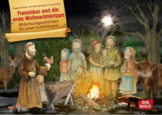 Kamishibai Bildkartenset - Franziskus und die erste Weihnachtskrippe, 3-8 Jahre