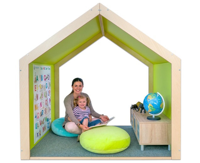 Educasa Spielhaus XXL limette mit Tretford-Teppich, 1-7 Jahre