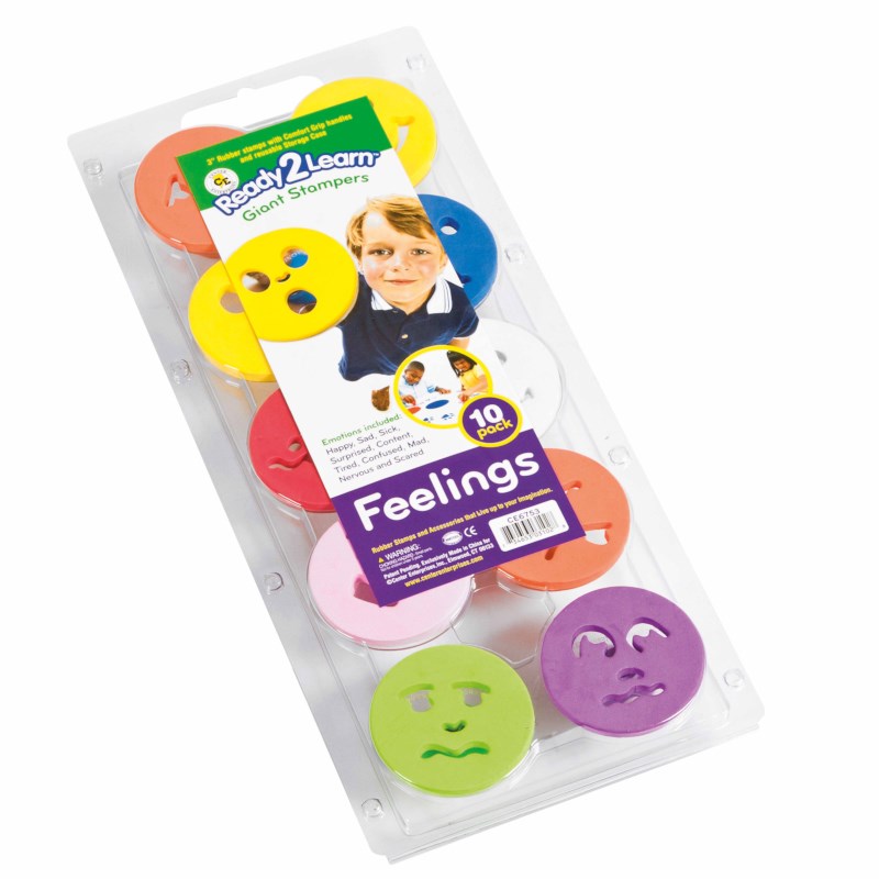 Jumbo Stempel - Thema Gefühle und Emotionen - 10 Stück, Größe 8 cm