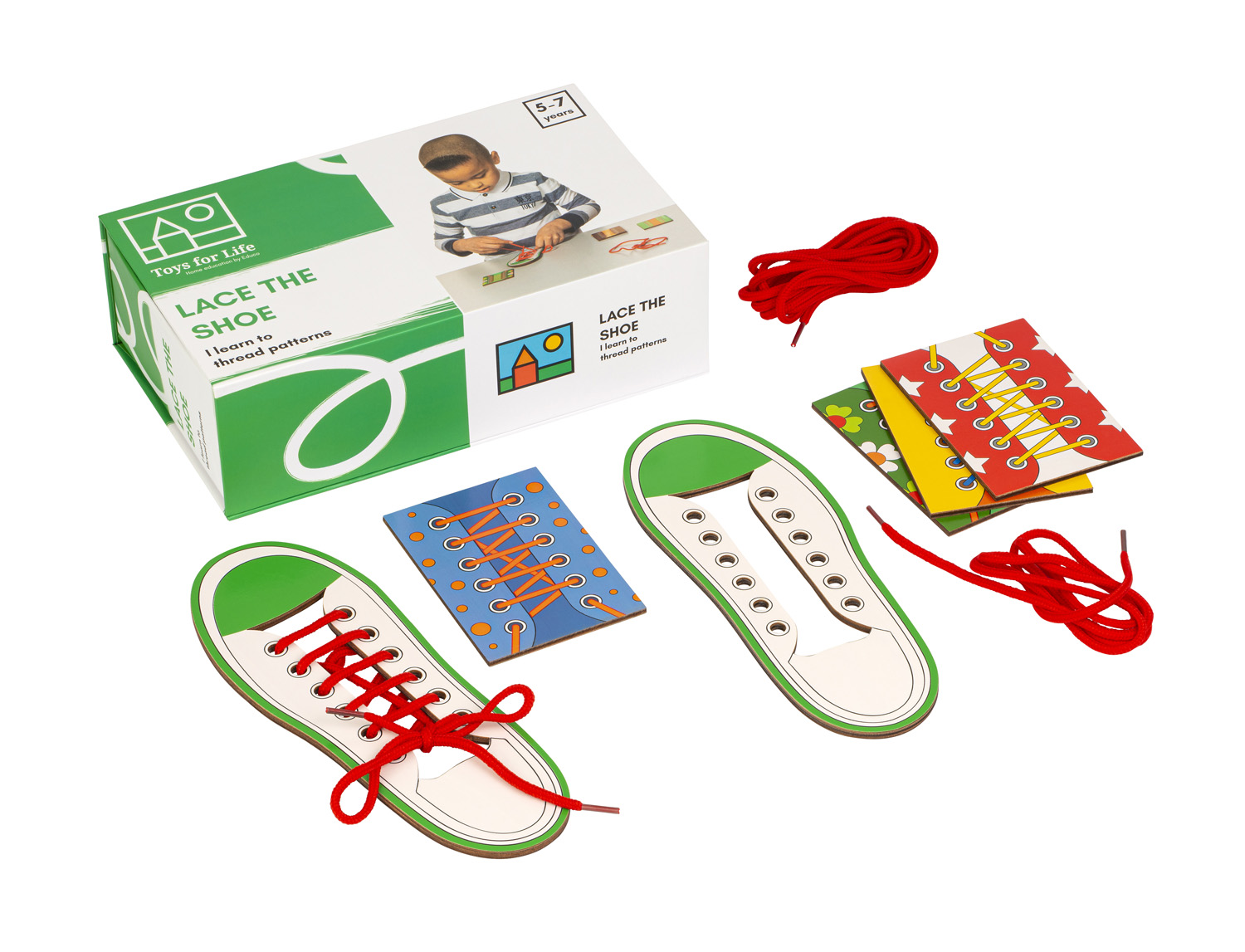 Binde den Schuh! Fädelspiel, 5-7 Jahre