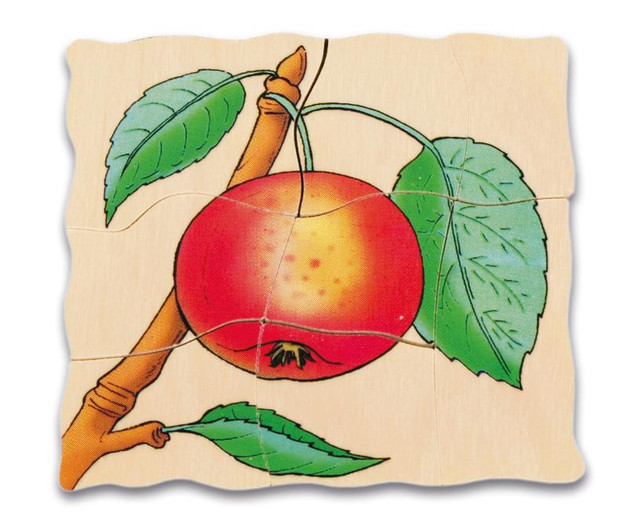 Lagenpuzzle Apfel, Holzpuzzle mit 5 Lagen, 4-7 Jahre