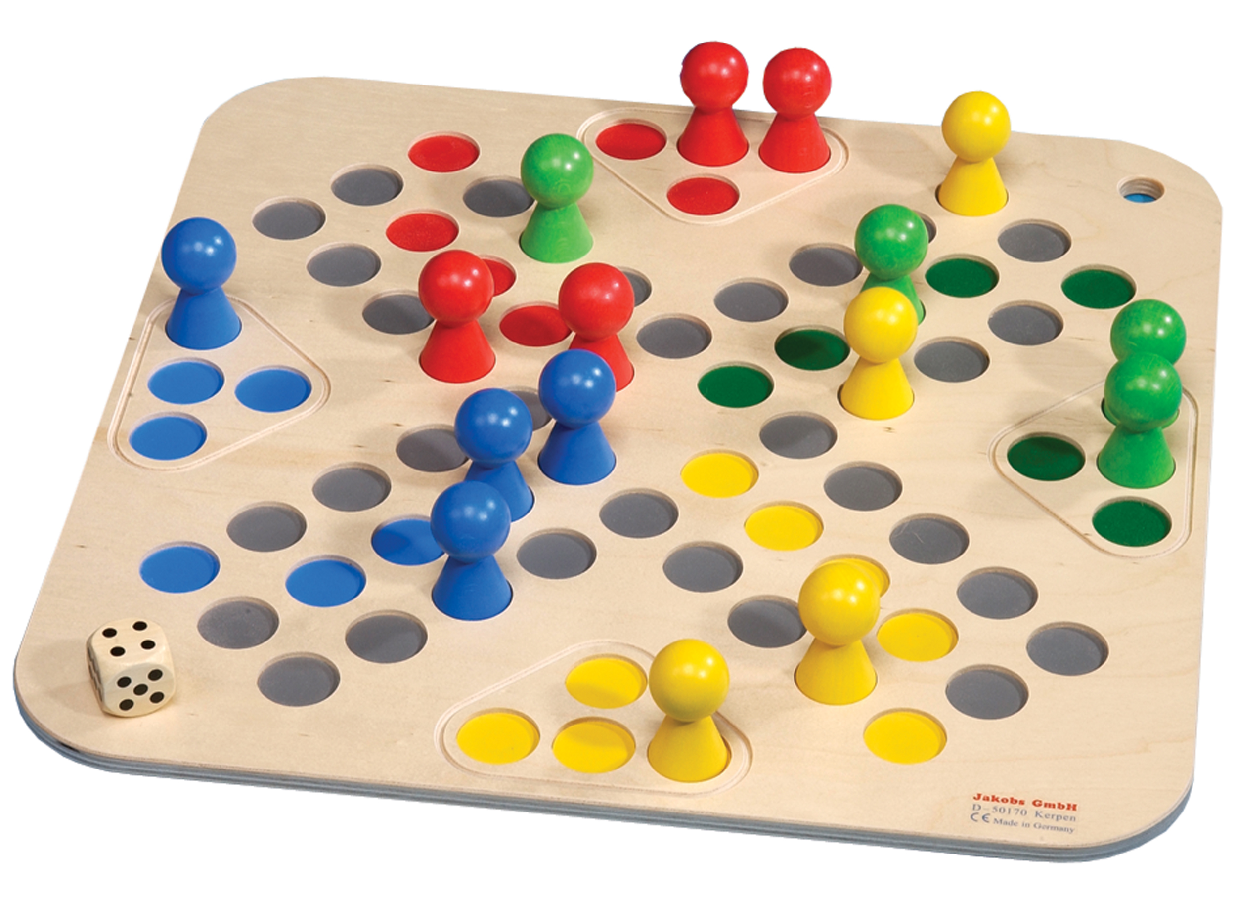 Go 4, Spielbrett mit Spielfiguren + Würfel, ab 3 Jahren (auch für Senioren)