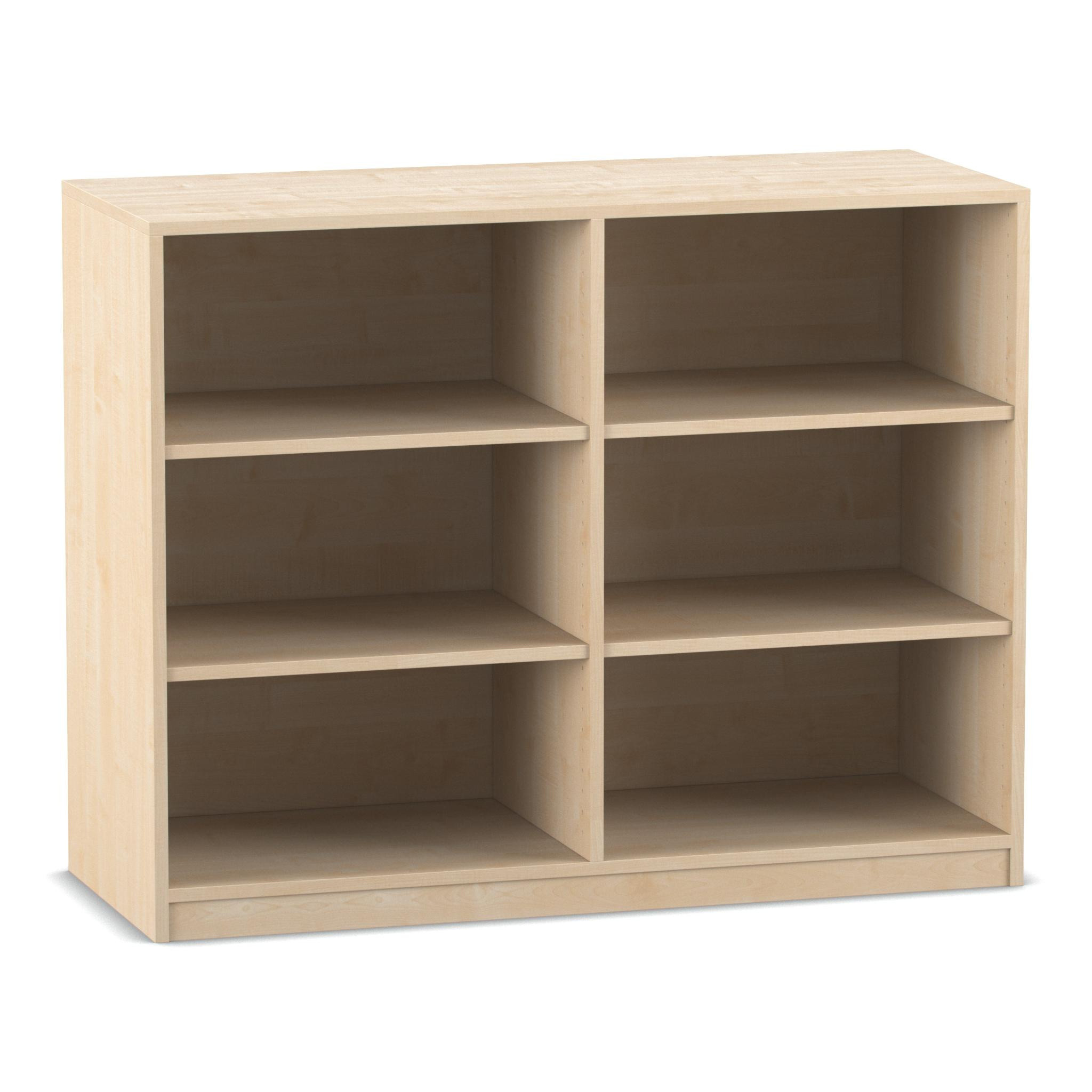 Flexeo® Regal, Ahorn honig, 2 Reihen, 6 Fächer, HxBxT: 99,1 x 126,4 x 38 cm