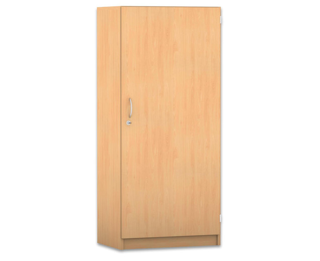 Flexeo mittelhoher Schrank, 4 Fächer, Türanschlag rechts, Bogengriff mit Schloss, HxBxT: 143,9 x 64,1 x 40 cm