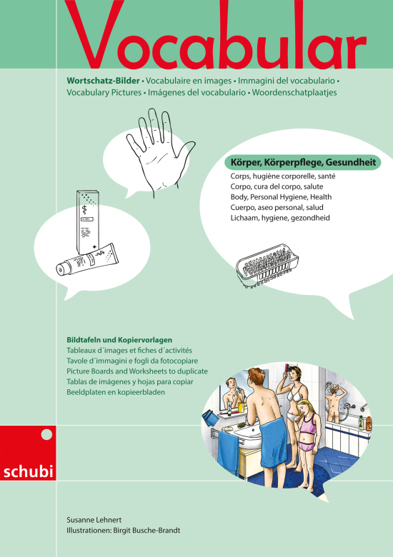 Vocabular Wortschatz-Bilder - Körper, Körperpflege, Gesundheit, Kopiervorlage, 3-99 Jahre