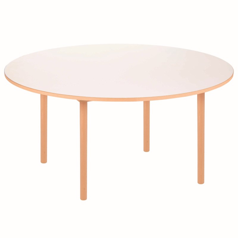 Tischplatte rund: milchweiß - Ø 115 x 2 cm