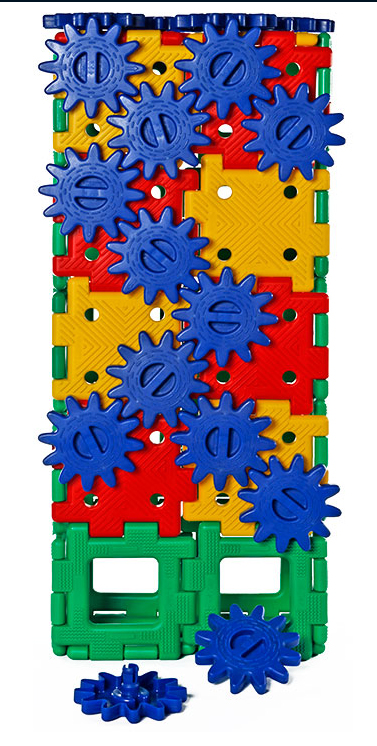 Giant Polydron Cogs Set, Konstruktionsset, 58 Teile, 1 Poster, ab 2 Jahre