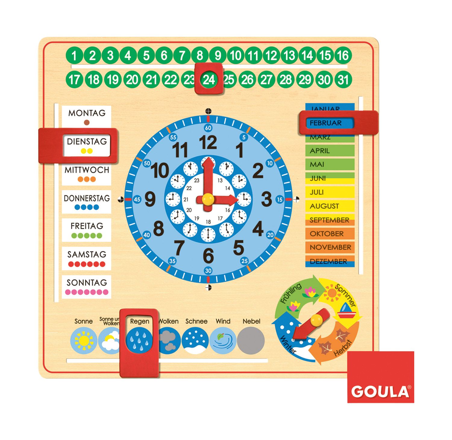 Kalender-Uhr, 6-9 Jahre