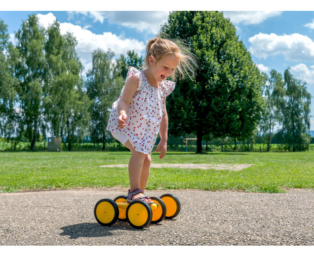 Maxi-Roller gelb, Doppel-Pedalroller, ab 5 Jahre