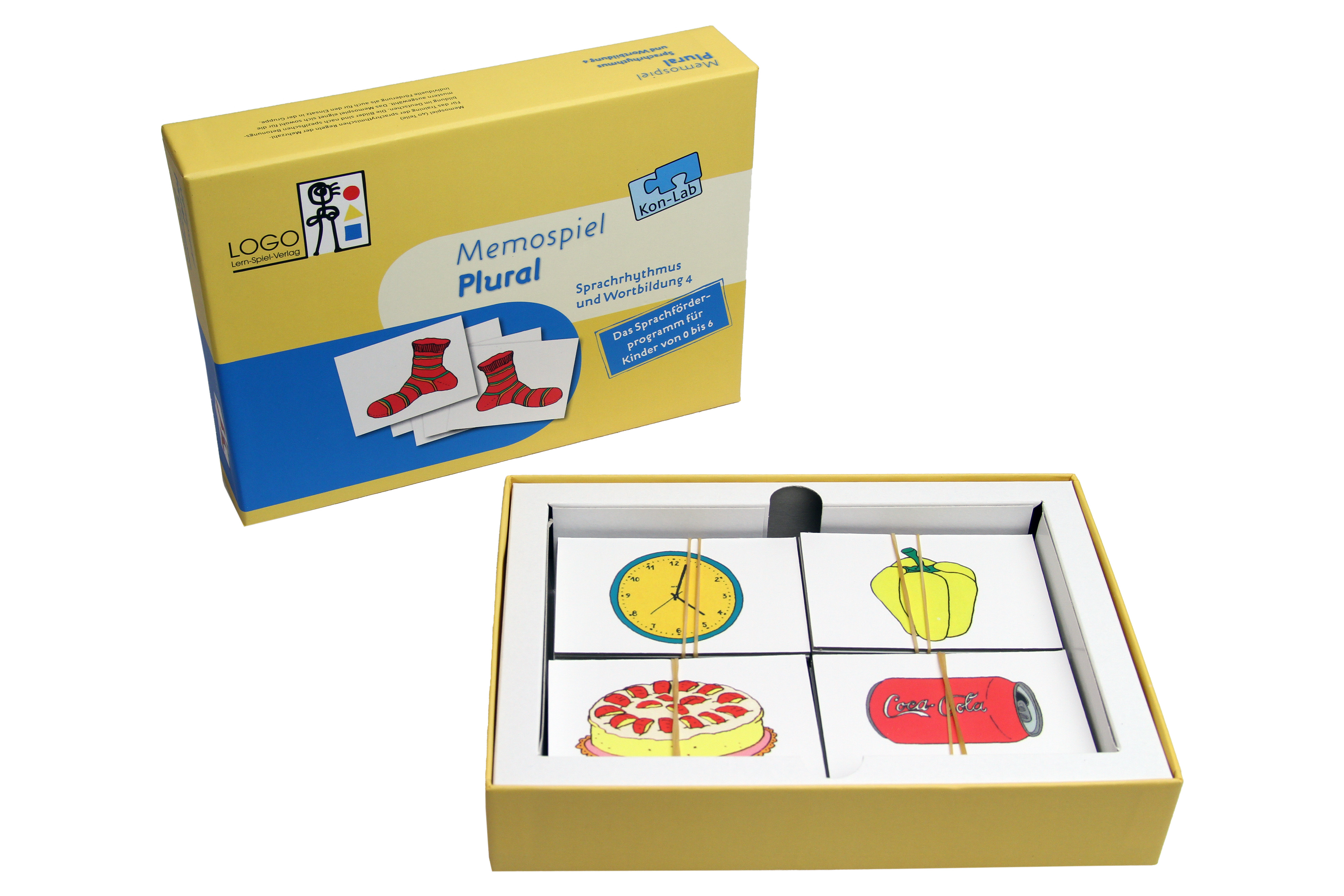 Kon-Lab Memospiel Plural mit Anleitung für Eltern, 0-10 Jahre