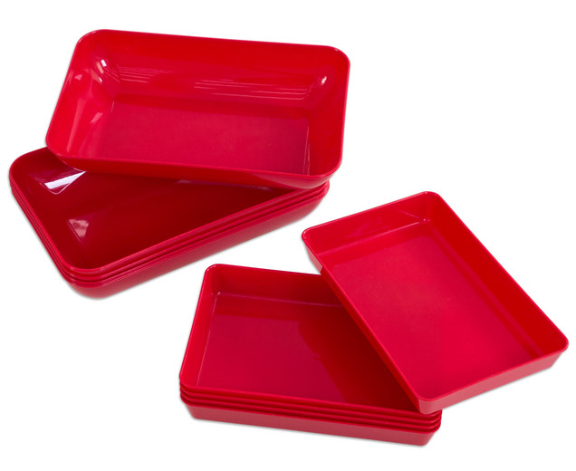 Set mit 5 Materialschalen, klein, rot, ab 3 Jahre