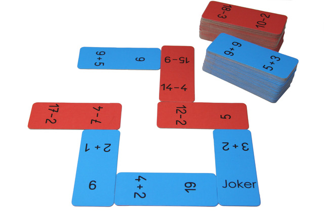 Domino Addition und Subtraktion im 20er Zahlenraum, 2-4 Spieler