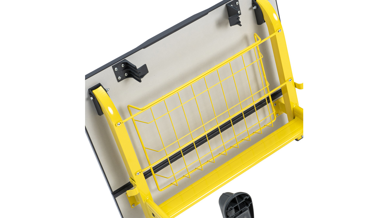 Aluflex Einer-Schülertisch, höhenverstellbar 58-70 cm, mit Drahtkorbablage zinkgelb, Filzgleiter, 6-12 Jahre