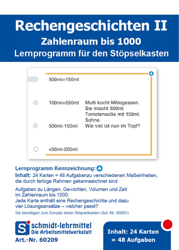 Stöpselkarten 'Rechengeschichten II'