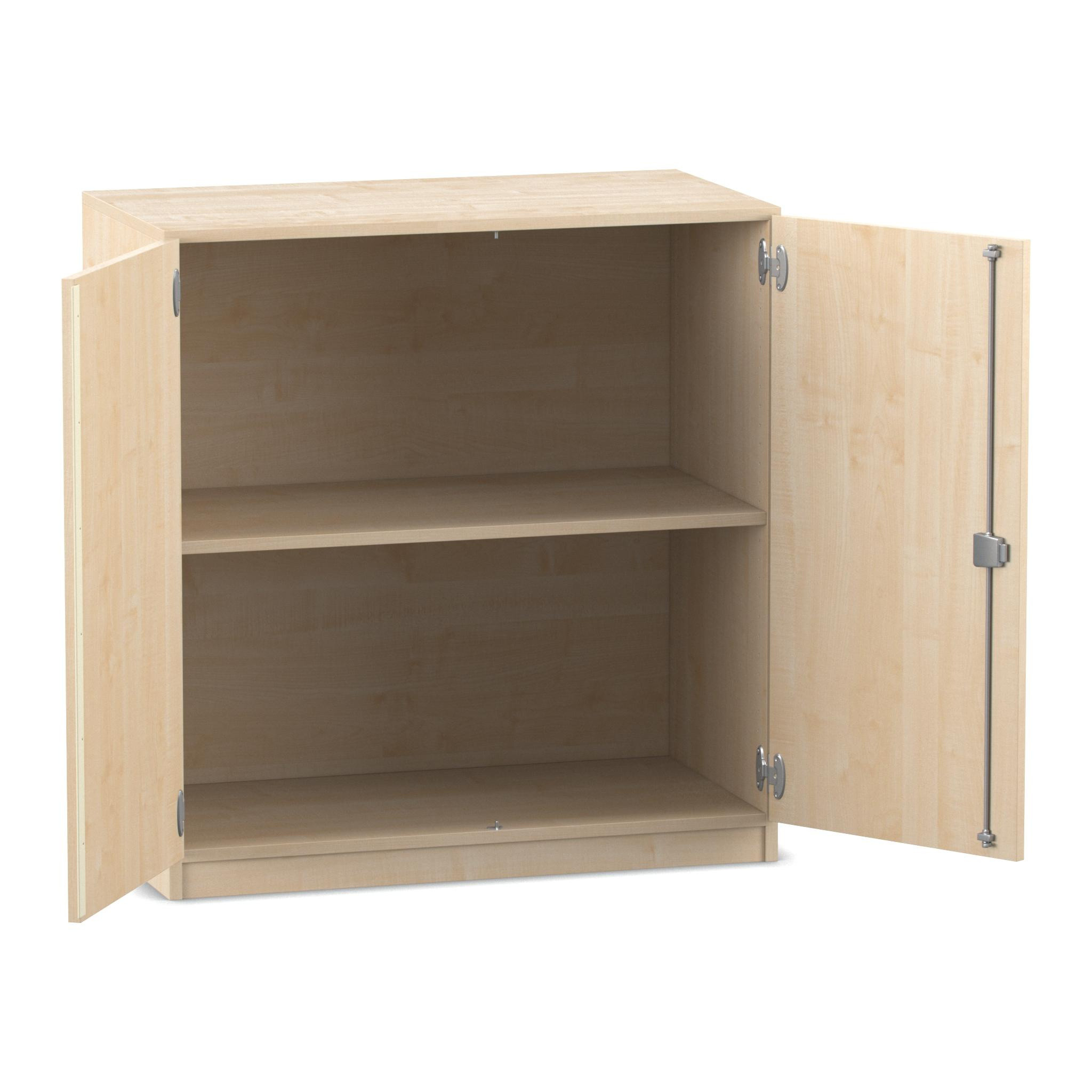 Flexeo® Unterschrank, Ahorn hell, 2 Fächer, Drehtüren, HxBxT: 99,1x94,4x40 cm, Bogengriff mit Schloss