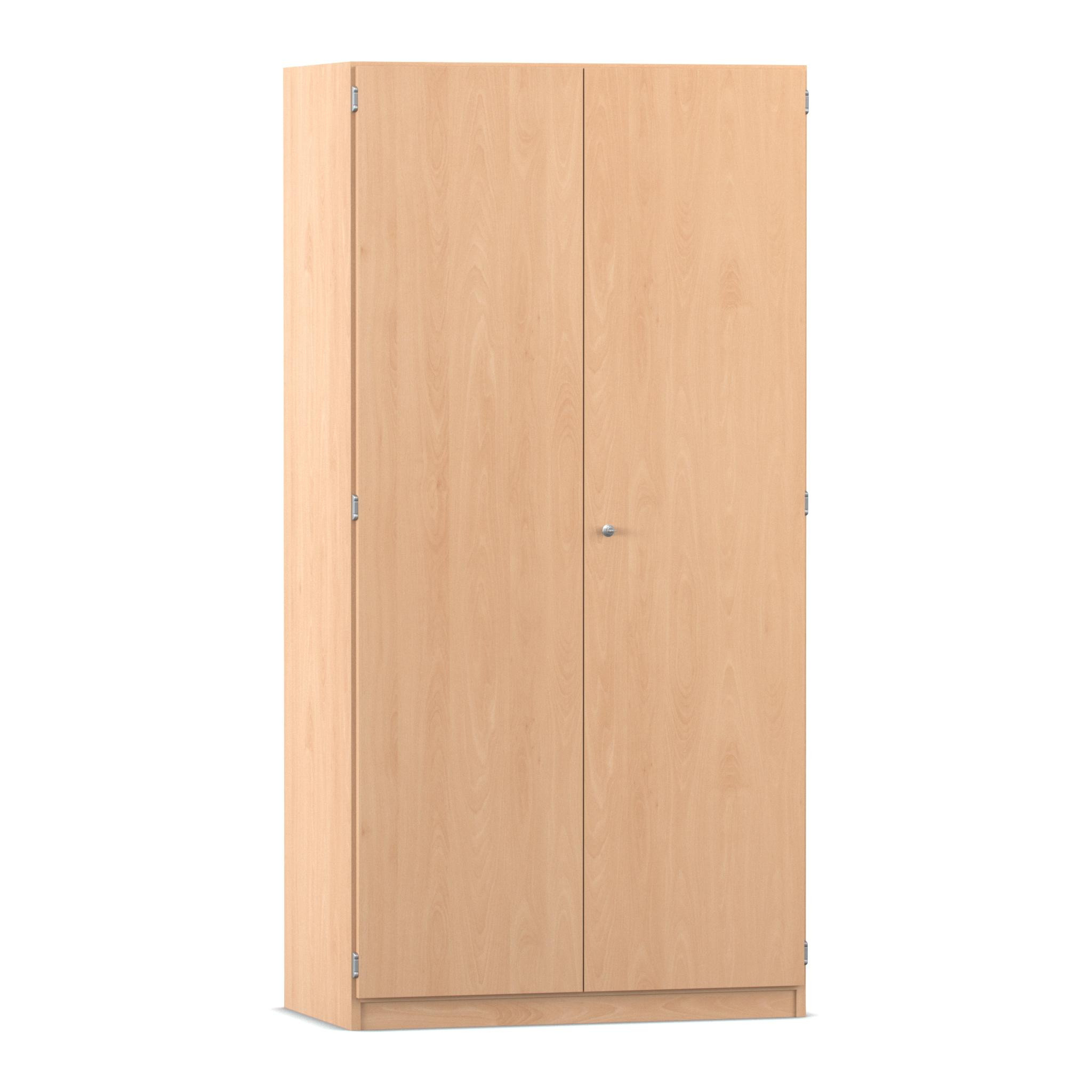 Flexeo Papierschrank Lars, Buche hell, 15 Fachböden, Bogengriff mit Schloss, H x B x T: 190 x 94,4 x 60 cm