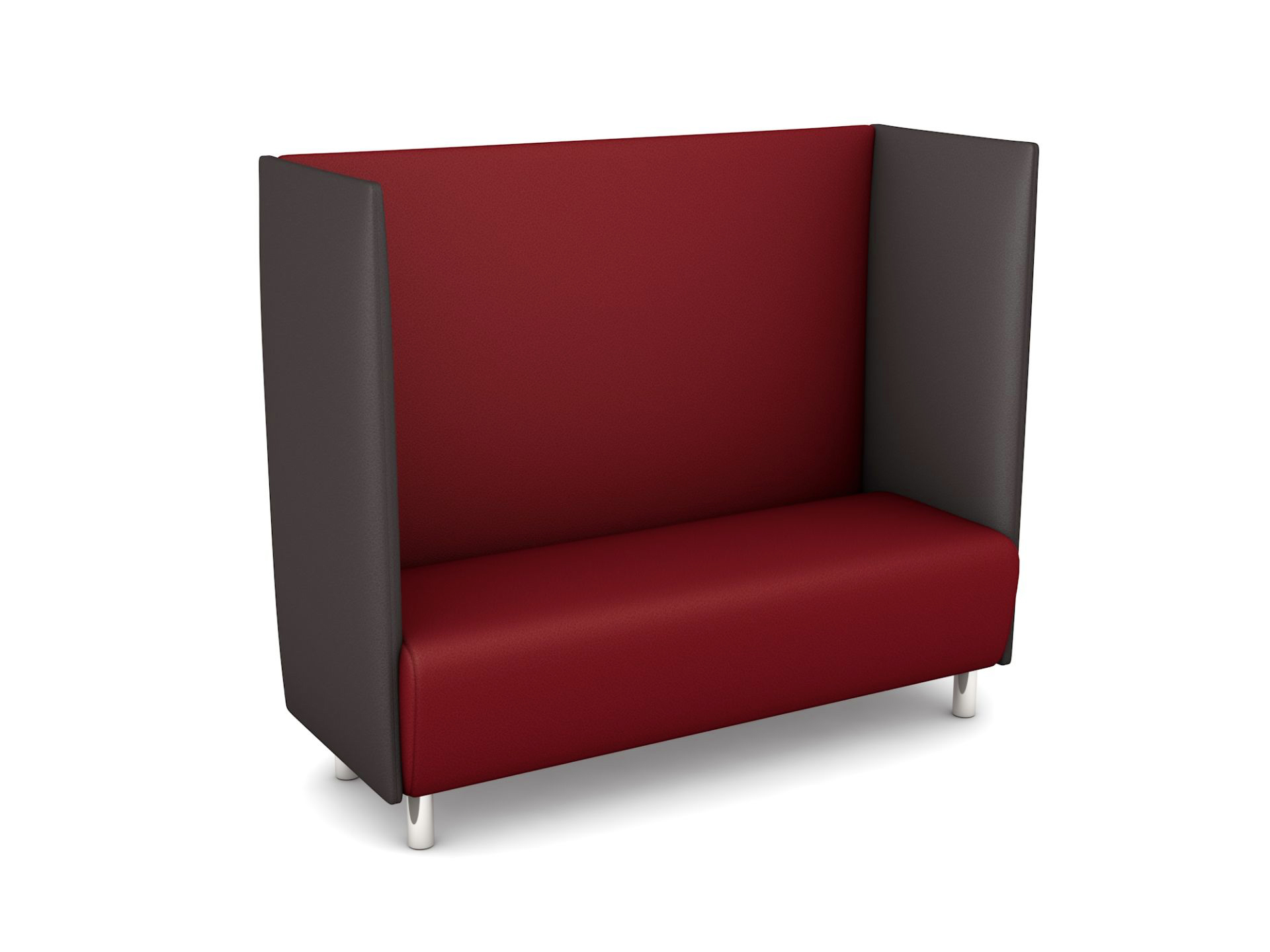 Akustiko Berlin B1 CME (schwer entflammbar), Schallschutzsofa Anthrazit, Farbe Sitzfläche Bordeaux 033124